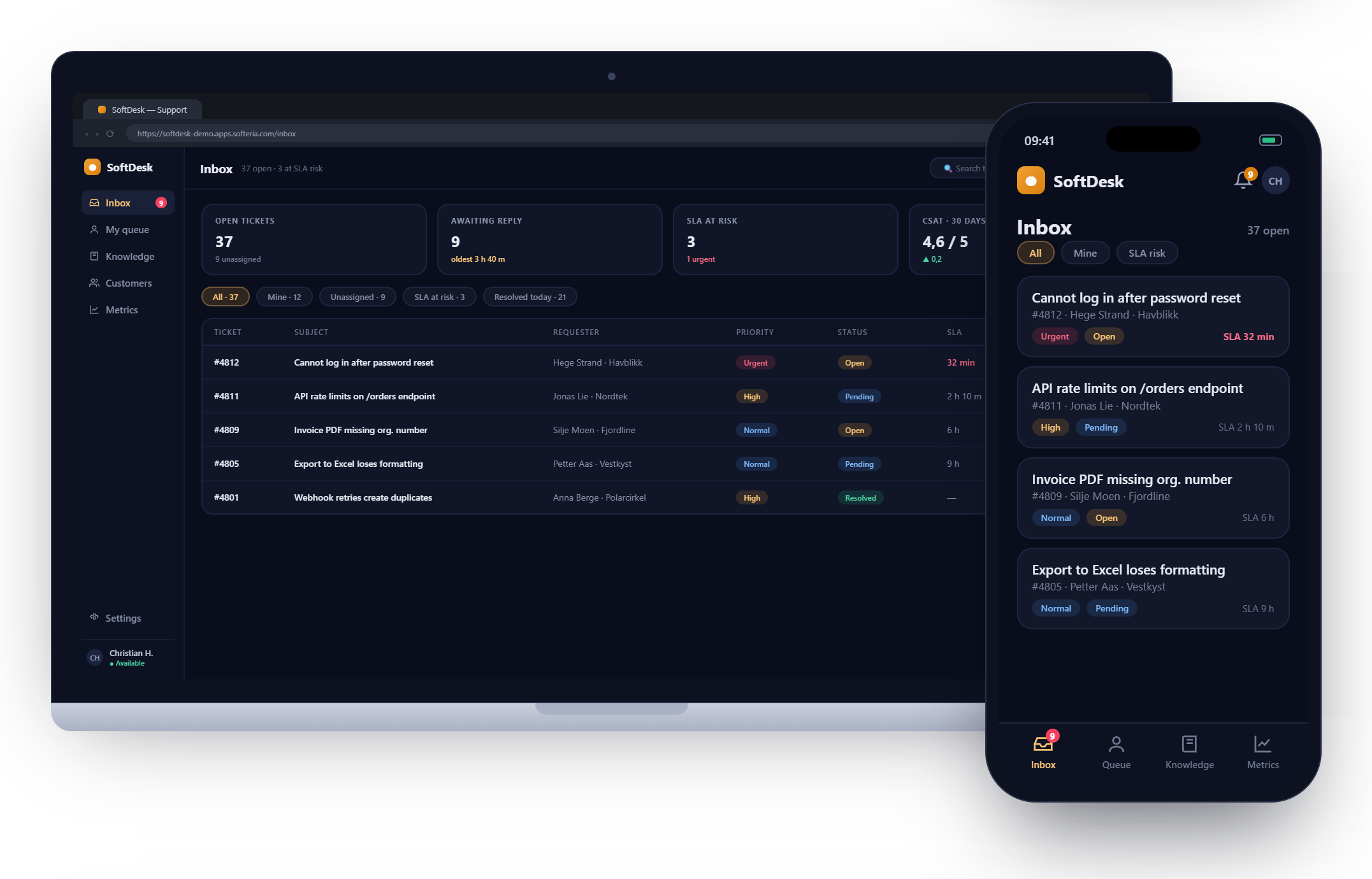 SoftDesk customer support desk